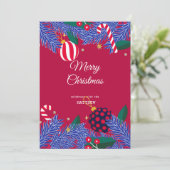 クリスマスレッドベリーリース招待状 招待状 (スタンド正面)