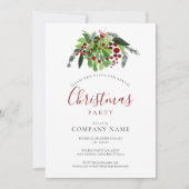 クリスマスレッドベリー企業ホリデーパーティー 招待状 (正面)