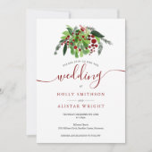 クリスマスレッドベリー冬の結婚式 招待状 (正面)