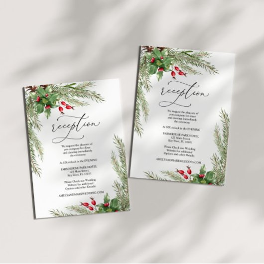 クリスマスレッドベリー披露宴エンクロージャカード エンクロージャーカード