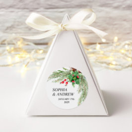 クリスマスレッドベリー結婚のサークルステッカー ラウンドシール