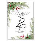 クリスマスレッドベリー結婚テーブル2 テーブルナンバー (正面)