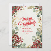 クリスマスレッドベリー緑 シーズンカード (正面)
