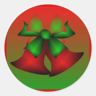 クリスマスレッドベルIステッカー ラウンドシール