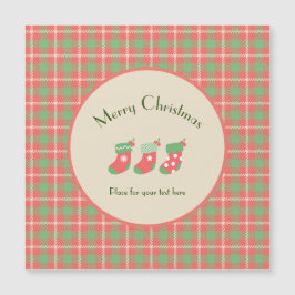 クリスマスレッドベースの格子状磁気カード