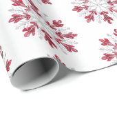 クリスマスレッドペパーミントスノーフレーク ラッピングペーパー (ロールコーナー)