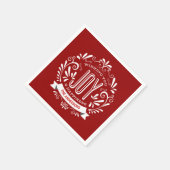 クリスマスレッドホリデージョイシャルボーパーソナライズされたド スタンダードカクテルナプキン (角)