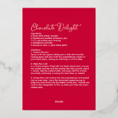 クリスマスレッドホリデーベーキングフォイルホリデーカード 箔シーズンカード (裏面)