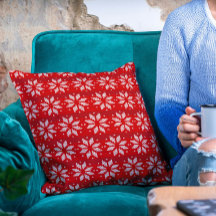 クリスマスレッドホワイトウィンターホリデーニットスノーフレーク