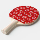 クリスマスレッドホワイトウィンターホリデーニットスノーフレーク 卓球ラケット (正面アングル)