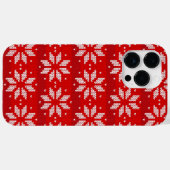 クリスマスレッドホワイトウィンターホリデーニットスノーフレーク Case-Mate iPhoneケース (裏面 (横))