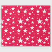 クリスマスレッドホワイトスターズ懐かしいエレガント ラッピングペーパー (フラット)