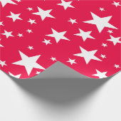 クリスマスレッドホワイトスターズ懐かしいエレガント ラッピングペーパー (角)