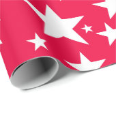 クリスマスレッドホワイトスターズ懐かしいエレガント ラッピングペーパー (ロールコーナー)