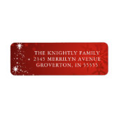 クリスマスレッドホワイトスターツリースノーフレーク ラベル (正面)