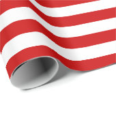 クリスマスレッドホワイトストライプ金ゴールド文字ホリデークリスマス ラッピングペーパー (ロールコーナー)