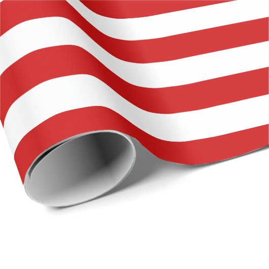 クリスマスレッドホワイトストライプ金ゴールド文字ホリデークリスマス ラッピングペーパー (ロールコーナー)