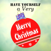 クリスマスレッドホワイトスノーキャップオーナメント ウィンドウサイン (シート3)