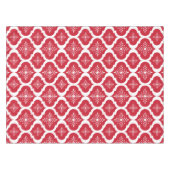 クリスマスレッドホワイトスノーフレーク格子パターン テーブルクロス (正面(横))