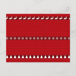 クリスマスレッドホワイトニットのセーター シーズンポストカード