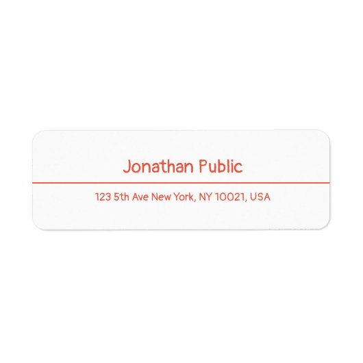 クリスマスレッドホワイトハンドスクリプト差出人住所 ラベル (正面)