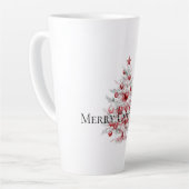 クリスマスレッドホワイトペパーミントツリー カフェラテマグ (左アングル)