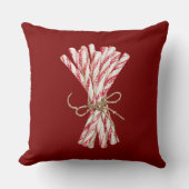 クリスマスレッドホワイトペパーミント クッション (正面)