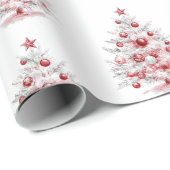 クリスマスレッドホワイトペパーミント ラッピングペーパー (ロールコーナー)