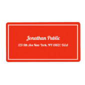 クリスマスレッドホワイト手書きテンプレート発送 ラベル (正面)