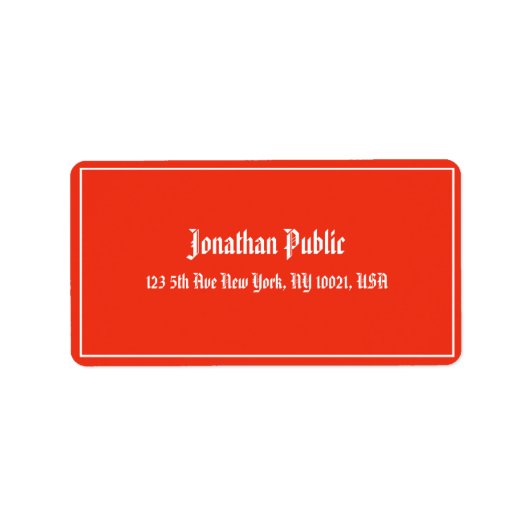 クリスマスレッドホワイト書道のテンプレートアドレス ラベル (正面)