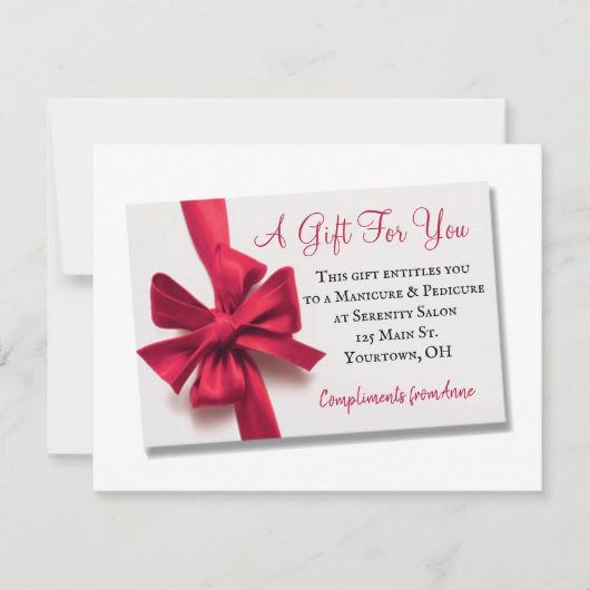 クリスマスレッドボウギフトカード シーズンカード (正面)