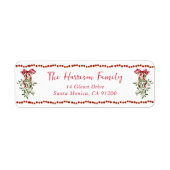 クリスマスレッドボウ緑の水色 ラベル (正面)