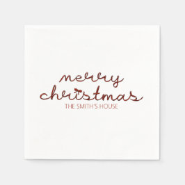 クリスマスレッドボウ スタンダードカクテルナプキン