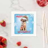 クリスマスレッドボーンコンハウンド スタンダードカクテルナプキン (インサイチュ)