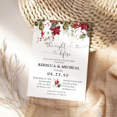 クリスマスレッドポインセチアのリハーサルディナー 招待状