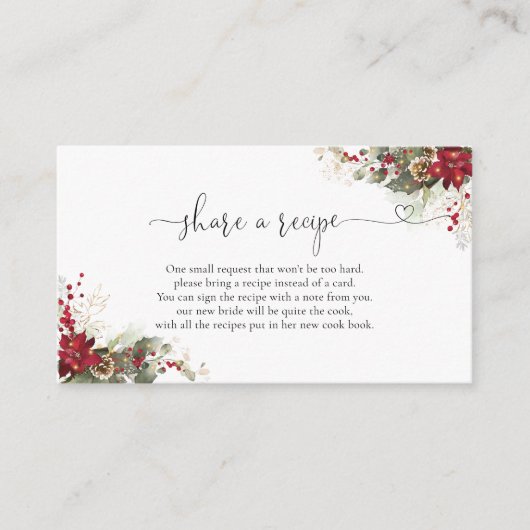 クリスマスレッドポインセチアのレシピ依頼同封物 エンクロージャーカード (正面)