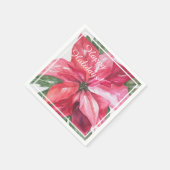 クリスマスレッドポインセチアパーティー スタンダードカクテルナプキン (角)