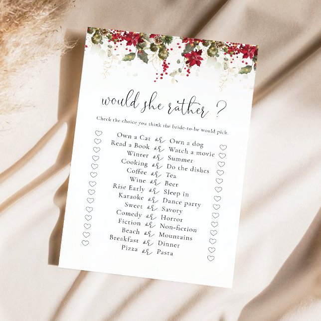 クリスマスレッドポインセチアブライダルシャワーゲーム (クリエイターアップロード済み)