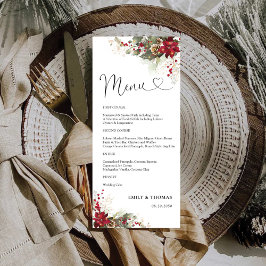 クリスマスレッドポインセチアブライダルシャワーメニュー メニュー