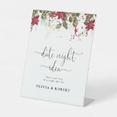 クリスマスレッドポインセチア日付ナイトアイディアサイン 台座サイン (正面)