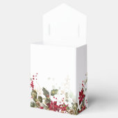 クリスマスレッドポインセチア結婚式の引き出物ボックス フェイバーボックス (オープン)