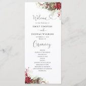 クリスマスレッドポインセチア結婚式 プログラム (正面)