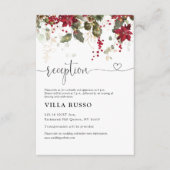 クリスマスレッドポインセチア結婚披露宴 エンクロージャーカード (正面)