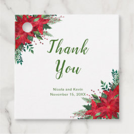 クリスマスレッドポインセチア結婚花 フェイバータグ