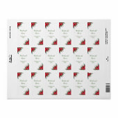 クリスマスレッドポインセチア結婚花 ラベル (フルシート)