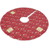 クリスマスレッドポインセチア花のビジネスロゴ ブラッシュドポリエステルツリースカート (アングル)