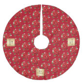 クリスマスレッドポインセチア花のビジネスロゴ ブラッシュドポリエステルツリースカート (正面)