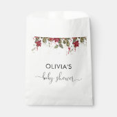 クリスマスレッドポインセチア赤ちゃんシャワーのお気に入りバッグ フェイバーバッグ (正面)