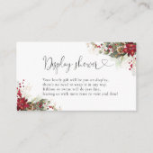 クリスマスレッドポインセチア赤ちゃんシャワーディスプレイ エンクロージャーカード (正面)