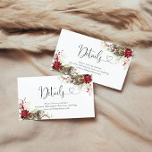 クリスマスレッドポインセチア赤ちゃんシャワー詳細 エンクロージャーカード